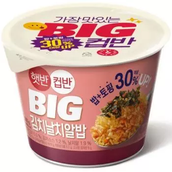 [CJ] HATBAN Korean Cup Rice Cupban Big Kimchi Flying Fish Roe 263 г #1PCS