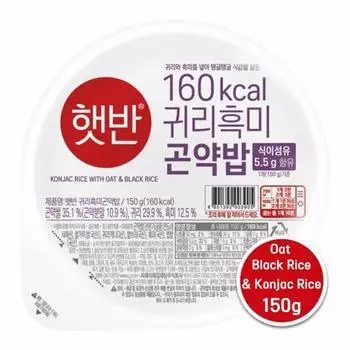 CJ Рис быстрого приготовления Hetban для микроволновой печи - черный рис, овес и конжаковый рис 150 г (3 варианта) 3PCS