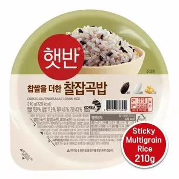 CJ Рис быстрого приготовления, пригодный для микроволновки Hetban - Daily Sticky Glutinous Multigrain Rice 210 г (2 варианта) 3PCS