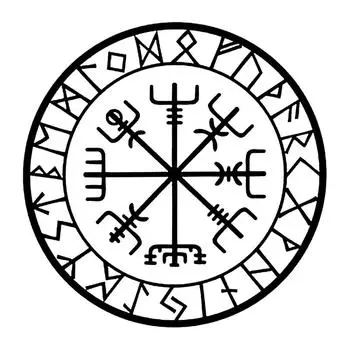CK20807 # Защитные руны викингов Vegvisir Compass Meval Автомобильная наклейка Виниловая наклейка Водонепроницаемое украшение 15x15cm белый