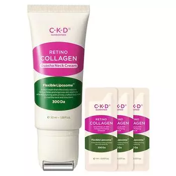 CKD Retino Collagen Gua Sha Neck Wrinkle Cream 50 мл + Коллагеновая ампула 1 мл, набор из 3 шт., 1 набор