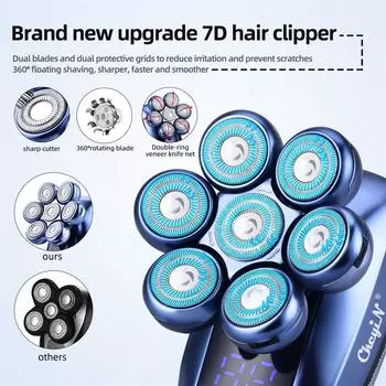 CkeyiN 6 в 1 электробритва для мужчин машинка для стрижки волос 6 режущих головок машина для стрижки волос комплект поршневого триммера перезаряжаемый триммер для носа