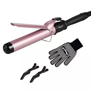 CkeyiN щипцы для завивки волос 38 мм щипцы для завивки волос щипцы для завивки волос щипцы для завивки волос отрицательные ионы 30 уровней регулировки температуры ЖК-дисплей температуры вращающийся шнур питания