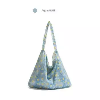 Ckkui Pastoral Gentle Small Fresh Polka Dot Bag 2025 Early Summer Wear Shoulder Bag Large Capacity Totes Water Blue
