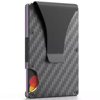 CL CARBONLIFE Carbon Fibre Money Clip Minimalist Slim Wallet Credit Card Wallet Money Minimalist Mens Clip, черный, M,