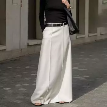 Clacive модная свободная белая офисная женская одежда с высокой талией и длинной юбкой Skrit женская одежда