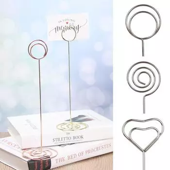 Зажим в форме сердца, настольное украшение, зажимы, подставка, держатель для табличек с номерами, зажимы для фотографий 2 золотой