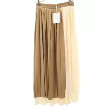 CLANE unused Maxi length Pleated skirt 1 Brown xIvory Women Used
