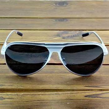 Clara Vida Al-Mg Alloy Жесткий Европейский Большой Головной Костюм Металлические Поляризованные Polaroid UV400 UV100% Блокирующие Блики Солнцезащитные Очки серебряный