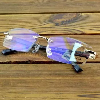 Clara Vida без оправы с бриллиантами, мужские красивые прогрессивные очки для чтения высокого стандарта от +1 до +4 +0.75 золотой