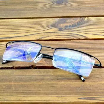 Clara Vida Дизайнерские противоскользящие очки в полуободке с прогрессивными дужками для чтения от +1 до +4 +0.75 чёрный