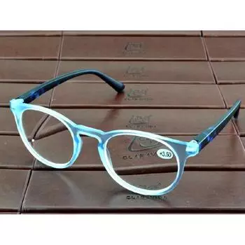 Clara Vida, две штуки/партия, круглые очки для чтения Sky с пружинными шарнирами для мужчин и женщин от +1 до +4 +0.75 синий