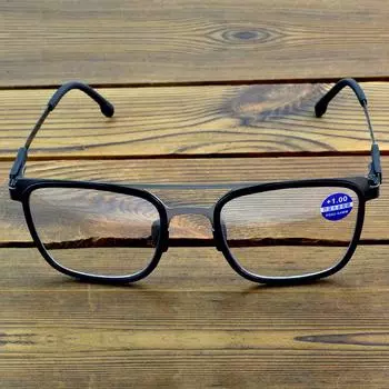 Clara Vida Fashion Trend Молодежные прогрессивные фотохромные очки для чтения с двойной перемычкой +1 +1,5 +2 +2,5 +3 +3,5 +4 +0.75 чёрный