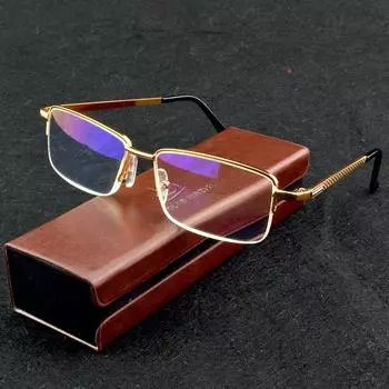 Clara Vida Golden Half Rim Commercial Meeting Style Мужские очки для чтения с покрытием + +1.5 +2 +2.5 +3 +3.5 +4 +0.75 золотой