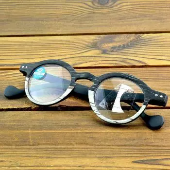 Clara Vida Inspiration Wood Veil круглые прогрессивные очки для чтения от +1 до +4 +0.75 чёрный