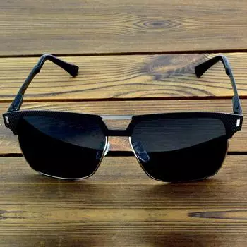 Clara Vida мужские авиационные жесткие поляризованные солнцезащитные очки для большой головы Polaroid UV400 UV100% для рыбалки и вождения чёрный