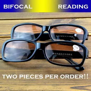Clara Vida, партия из двух предметов, оптовая продажа, бифокальные коричневые градиентные очки для чтения по выгодной цене от +1 до +4 +0.75 чёрный