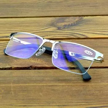 Clara Vida серебряные очки с прогрессивным покрытием в полуободке для успешных мужчин от +1 до +4 +0.75 серебряный