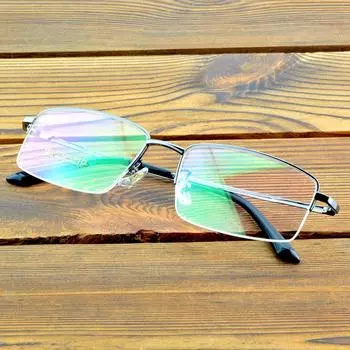 Clara Vida Титановая полуоправа Качественная мужская оптическая оправа для очков серый