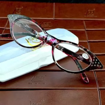 Clara Vida Украшения Бриллианты Узкие Кошачий Глаз Женские Очки Для Чтения +1 +1.5 +2 +2.5 +3 +3.5 +4 +0.75 коричневый