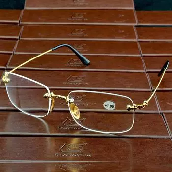 Clara Vida золотые бифокальные очки для чтения без оправы с антибликовым покрытием для мужчин и женщин +1 +1,5 +2 +2,5 +3 +3,5 +4 +0.75 золотой