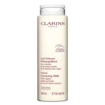 Clarins бархатное очищающее молочко 200 мл белый