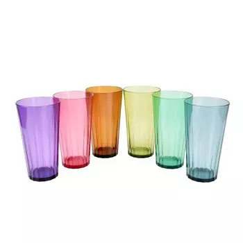 Claritte в стакане 600 мл, набор из 6 штук, обработка материалов, можно мыть в посудомоечной машине, изготовлен из пластика, подарочный подарок, подарок [Сделано в Японии] - - Ударопрочный -