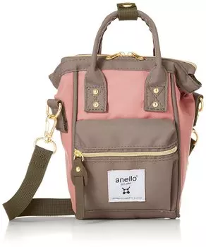 Clasp 2WAY Shoulder Bag Repellent CROSS BOTTLE ATS0767 Pink x Gray Beige [Anello] Clasp/Water