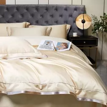 Class A Maternal And Infant Grade 100S Long-Staple Cotton Four-Piece Set Can Sleep Naked 100 Quilt Covers, Bed Sheets, Quilt Covers, Bedding 1.2m bed sheet three-piece set