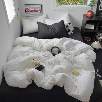 Class A Maternal Infant Grade Naked Sleeping 4-Pcs Set Cotton Bed Sheet Quilt Cover Mattress 3-Pcs Set Of Pure Cotton Dormitory 1.2m 4pcs quilt 1.5*2m