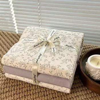 Class A Maternal Infant Grade Upgrade Washed Cotton Double-Layer Yarn 4-Pcs Set Pure Cotton Student Dormitory 3-Pcs Quilt Cover 4 1.2 m 3pc quilt 1.5*2m