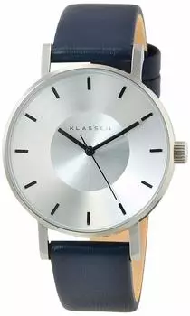 [Class Fourteen] Часы для девочек Volare Silver Blue с кожаным ремешком 36 мм WVO20SR007W Женские темно-синие