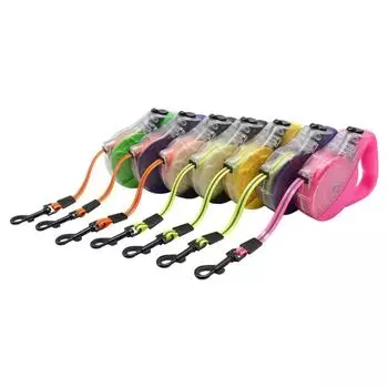 Classic 2M 3M TPU+Nylon retractable Dog leash waterproof reflective Pet Night safety dogs leashes Resistant dirt Easy clean Pet Supplies 3M