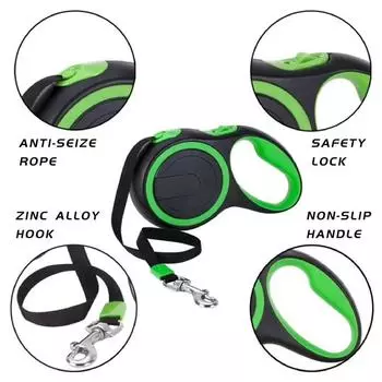 Классический поводок для собак 3M 5M, выдвижная рулетка, длинный поводок для домашних животных, прочный для маленьких и больших собак, автоматический, для ходьбы, нейлоновый, прочный, веревочный материал 3M