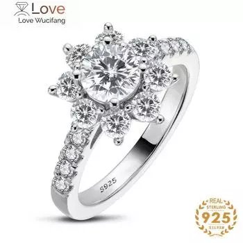 Classic 925 Sterling Silver Rings For Women With AAA Zirconia Gemstones Wedding Anniversary Gifts Size 4-8 Wholesale 6 серебряный