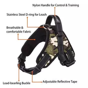 Classic Adjustable Reflective Pet Puppy Large Dog Harness for Small Medium Large Dogs Animals Pet Walking Hand Strap Dog Supplies S