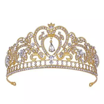 Классические ювелирные изделия из сплава и стразов в стиле барокко, свадебные аксессуары для волос, свадебные аксессуары, корона