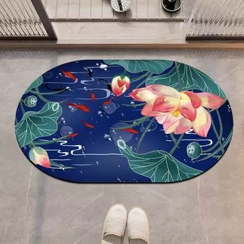 Classic Bath Mat Bathroom Foot Mats Quick Dry Non-slip Super Absorbent Shower Carpet Toilet Rugs Doormat Washable 40cmx60cm