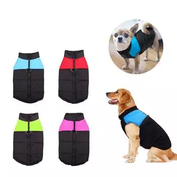 Classic Big Dog Clothes Winter Warm Pet Vest Jacket Waterproof Dog Coat Clothes For Large Dog Bulldog Golden Retriever Labrador Clothing