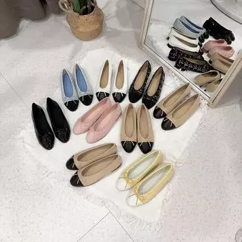 Classic Brand Flats Round Toes Women s Shoes Bowknot Ballet Shoes Shallow Slip-on Flat Shoes For Woman Genuine Leather Shoes 35