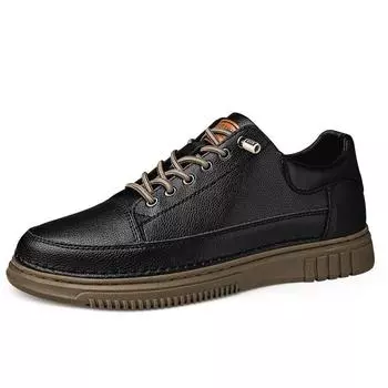 Classic Brand Men s Genuine Leather Casual Shoes High Quality Sole Oxford Shoes Thick Sole Low Top Shoes Men s Business Shoes 36 бежевый