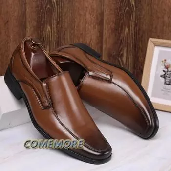Classic Business Men s Dress Shoes Fashion Elegant Formal Wedding Shoes Slip on Office Oxford Shoes Men Luxury Anti Slip Autumn 39 чёрный