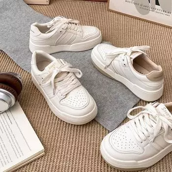 Classic commuter retro height increase versatile platform white shoes women s 2025 new spring and autumn lightweight low-top sports shoes 35 белый
