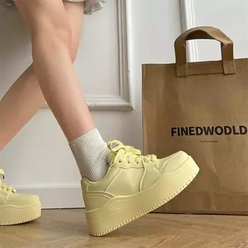 Classic commuter versatile low-top platform white shoes women s 2025 new autumn lightweight height-increasing casual sports shoes 35 белый