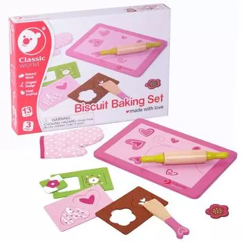 Classic Cookie Baking Set Play Pretend Play Sweets Play Set Wooden Felt Gift for 3 Years Old (CL4110)