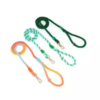 Classic Dog Leash Handmade Braided Rope Dog Leashes with Metal Hook for Small Medium and Large Dogs Running Walking,Colorful Rainbow 120cmx1.2cm