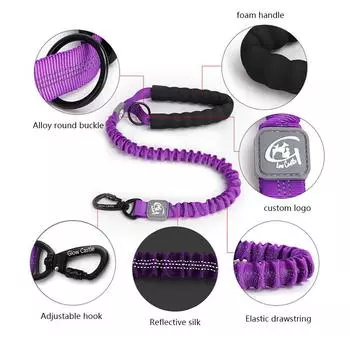 Классический эластичный светоотражающий поводок для собак, выдвижной поводок для домашних животных с удобной ручкой из пенопласта, три размера для средних и крупных домашних животных, аксессуары S
