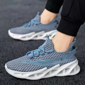 Classic Fashion Breathable Men s and Women s Casual Shoes Flying Woven Mesh Breathable Shoes Sports Shoes Running Shoes 36 синий