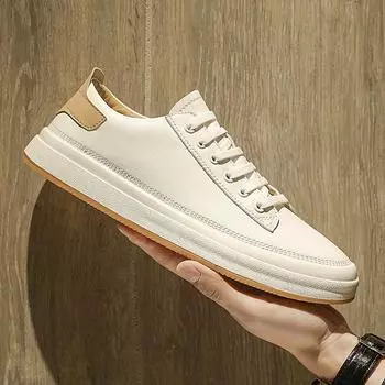 Classic fashion four seasons new trend little white shoes comfortable men s board shoes versatile microfiber one-pedal casual shoes 39