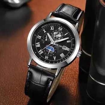 Classic fashion trend high-grade temperament men s watch gentlemanliness Simple style Quartz watch for On any occasion